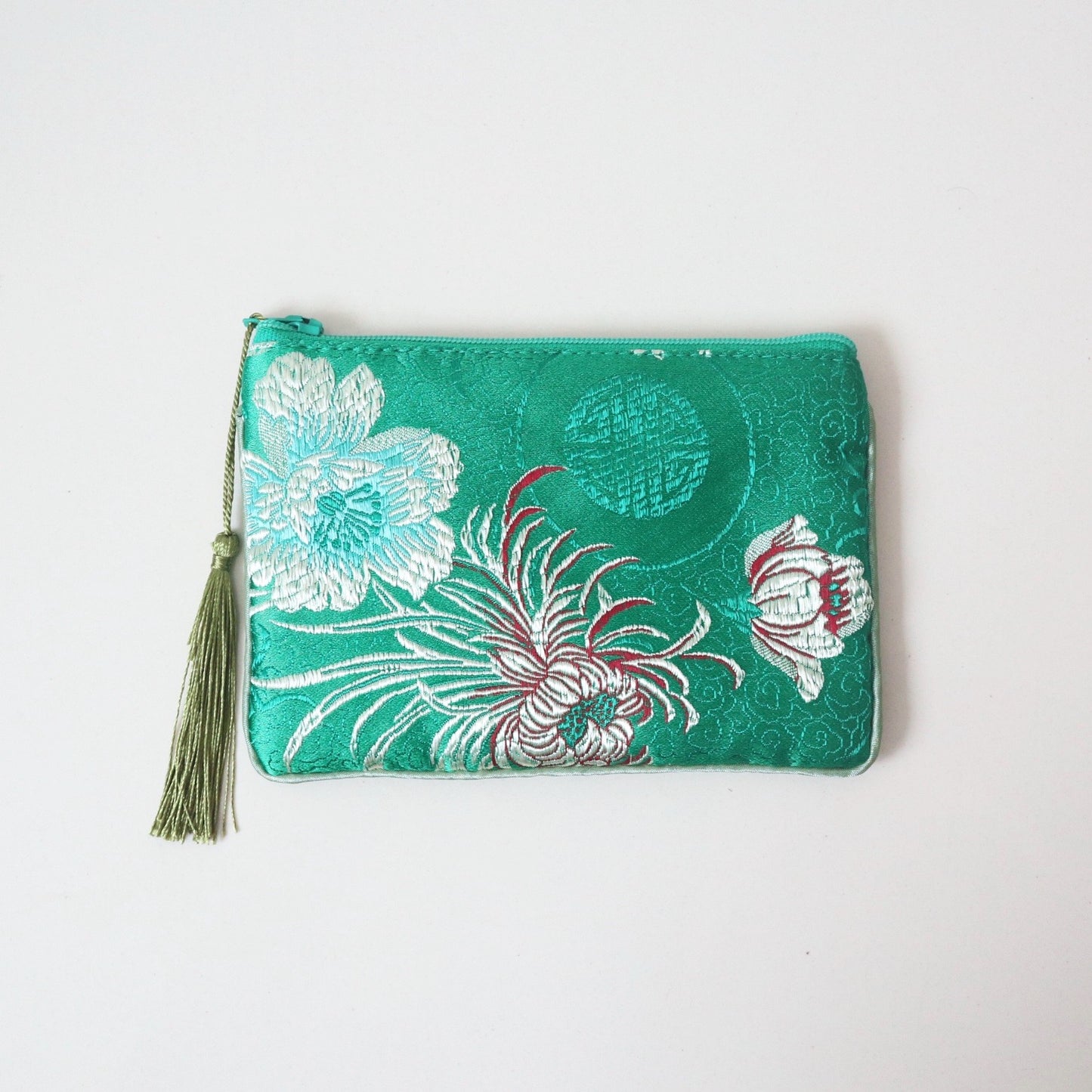 チャイニーズポーチ Chinese Green✖️Flower