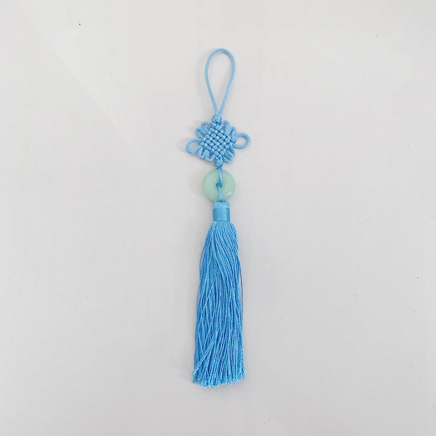 グッドラックノットタッセル スカイブルー&ジェイド