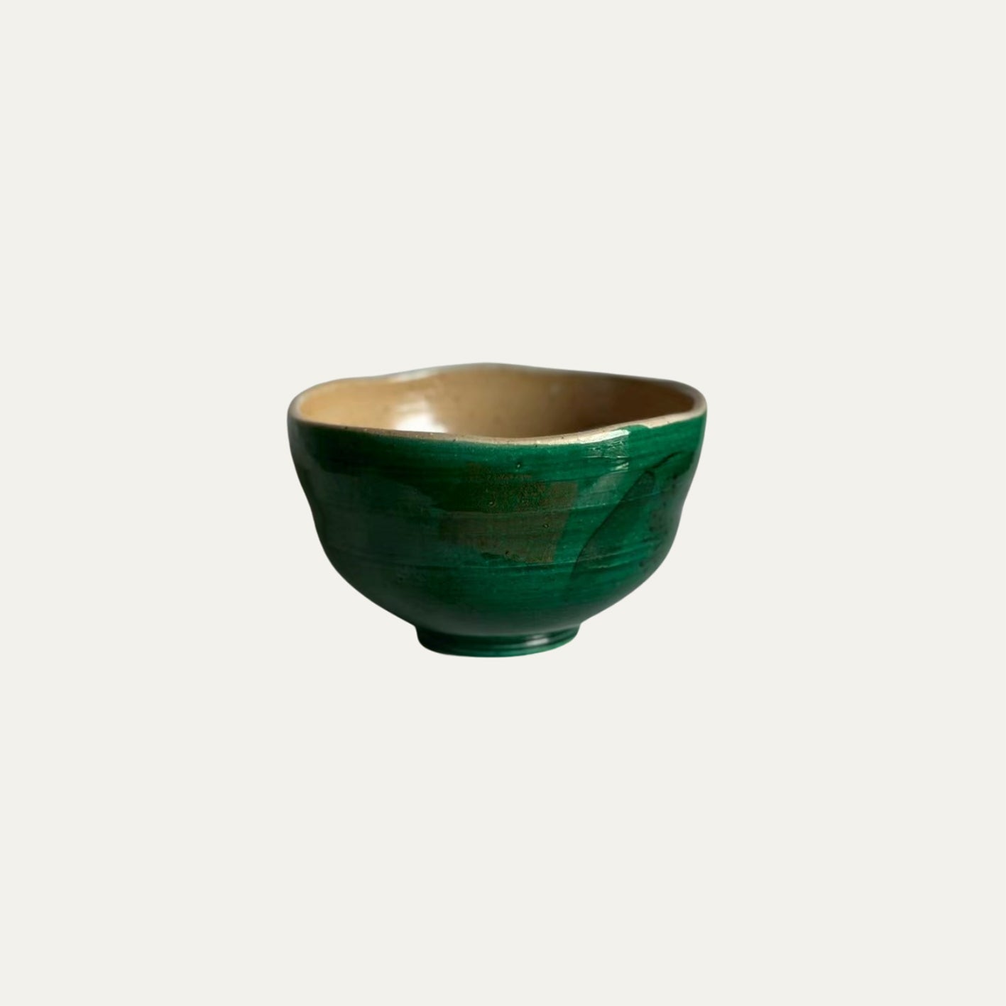 Vintage Japanese Chawan for Tea Ceremony / Deep Green